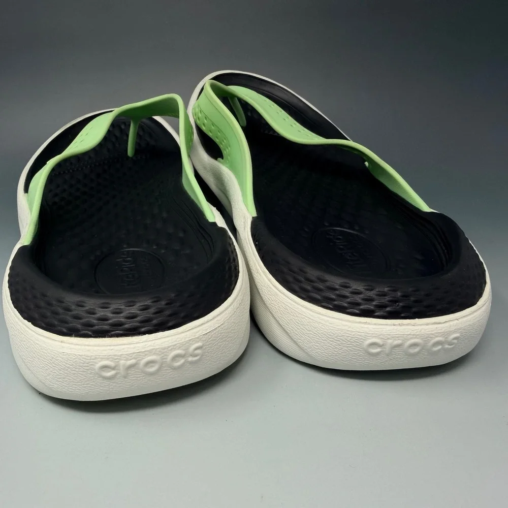 Crocs LiteRide Flip Flops Mens 10 Womens 12 Lime Green 205182 Sandals